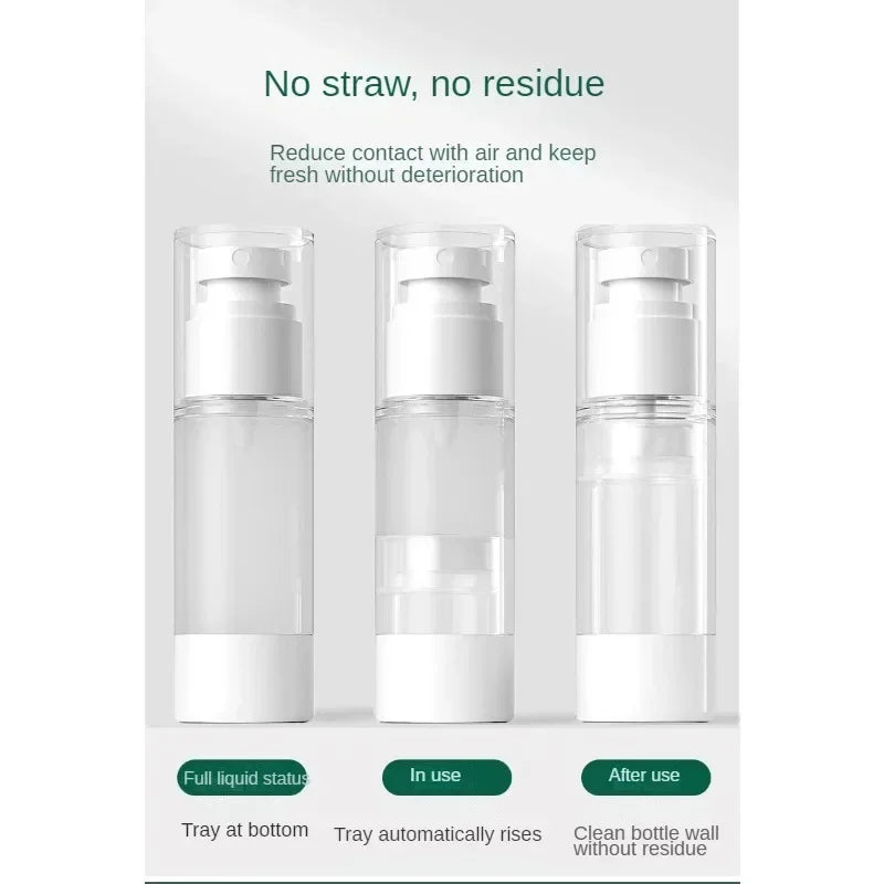 Clear Airless Cosmetic Cream Pump Bottle Travel Size Dispenser Makeup Container for Cream Gel Lotion